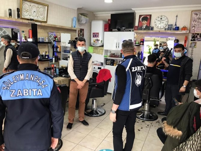 Tekirdağ'da zabıta ekipleri koronavirüse karşı çalışmalarını titizlikle sürdürüyor