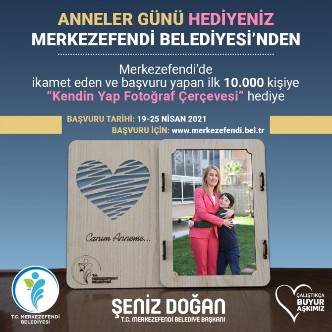Merkezefendi Belediyesi’nden Anneler Günü hediyesi, Ahşap çerçeve hediye edilecek