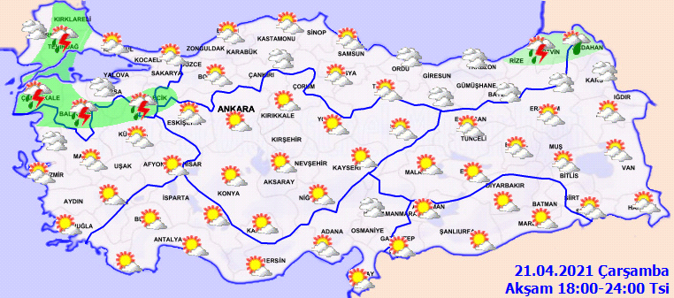 Meteoroloji yetkilileri uyardı: Öğle saatlerinden itibaren şiddetli yağmur geliyor! İşte 21 Nisan Çarşamba hava durumu
