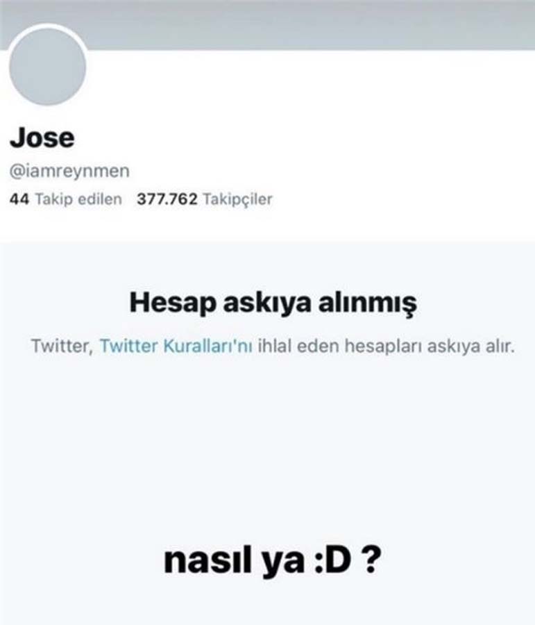 Ünlü fenomene şok! Reynmen'in Twitter hesabı askıya alındı