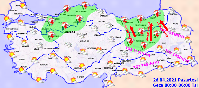 Meteoroloji Genel Müdürlüğü uyardı: Toz taşınımına dikkat! İşte 25 Nisan Pazar il il, haritalı hava durumu