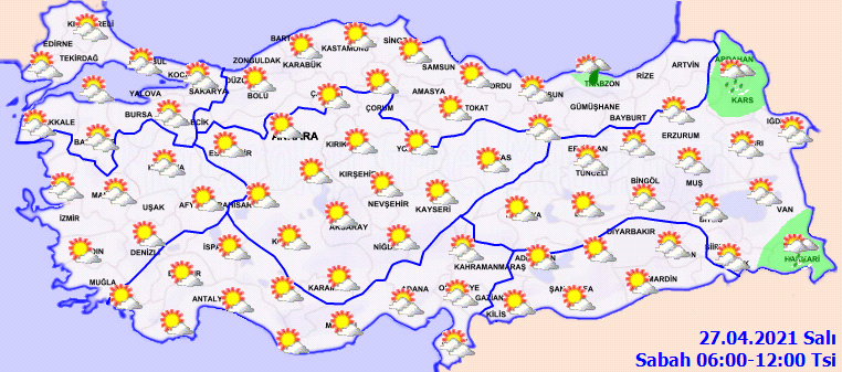 Sıcaklıklar mevsim normallerine dönmeye başladı! İşte 27 Nisan Salı hava durumu