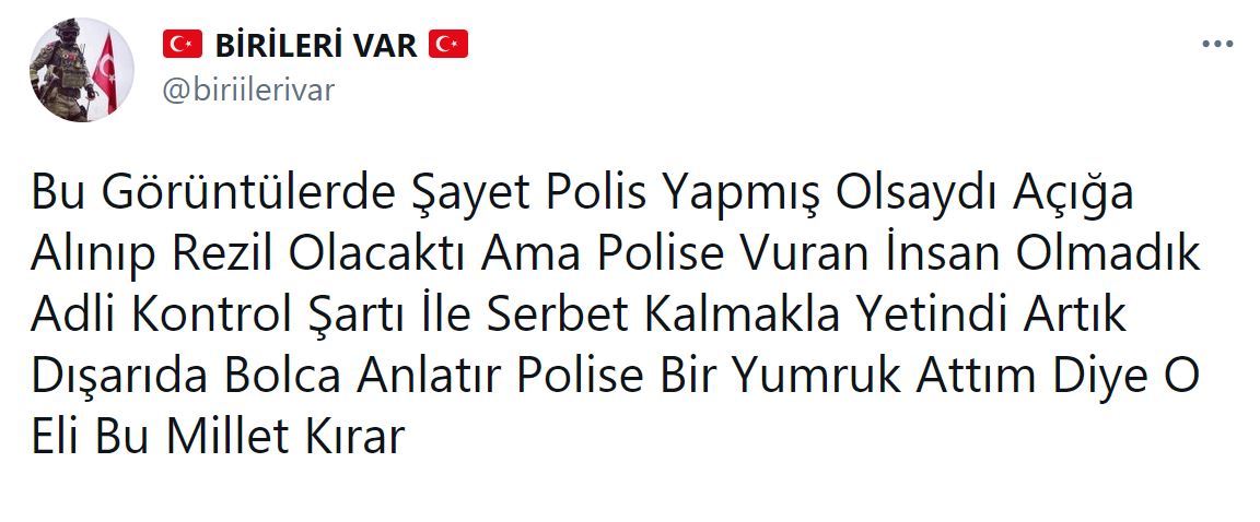 Skandal olaya Twitter'da tepki: #PoliseVuranEllerKırılsın