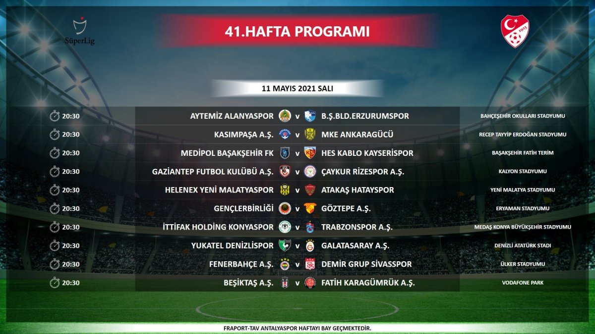 Son dakika | TFF, Süper Lig'de 40, 41 ve 42.haftanın programını açıkladı! Bütün maçlar aynı gün ve saatte oynanacak