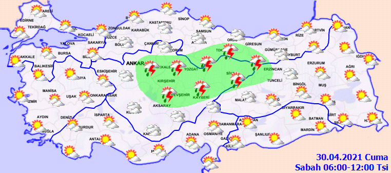 Sıcak hava etkisini sürdürse de sağanak yağışlara dikkat! İşte 30 Nisan Cuma hava durumu