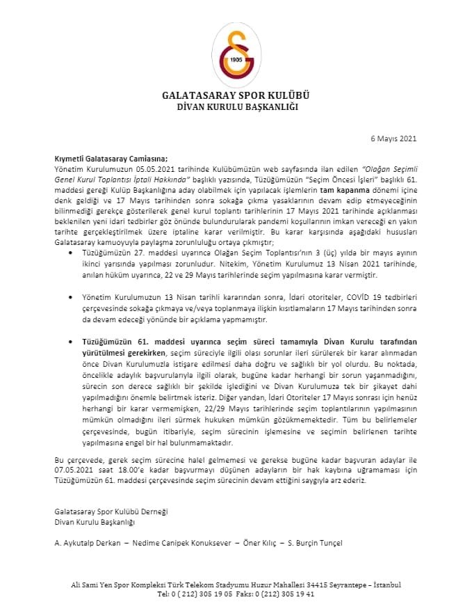 Son dakika | İstanbul Valiliği'nden Galatasaray'da yapılacak olan seçim öncesi flaş karar!