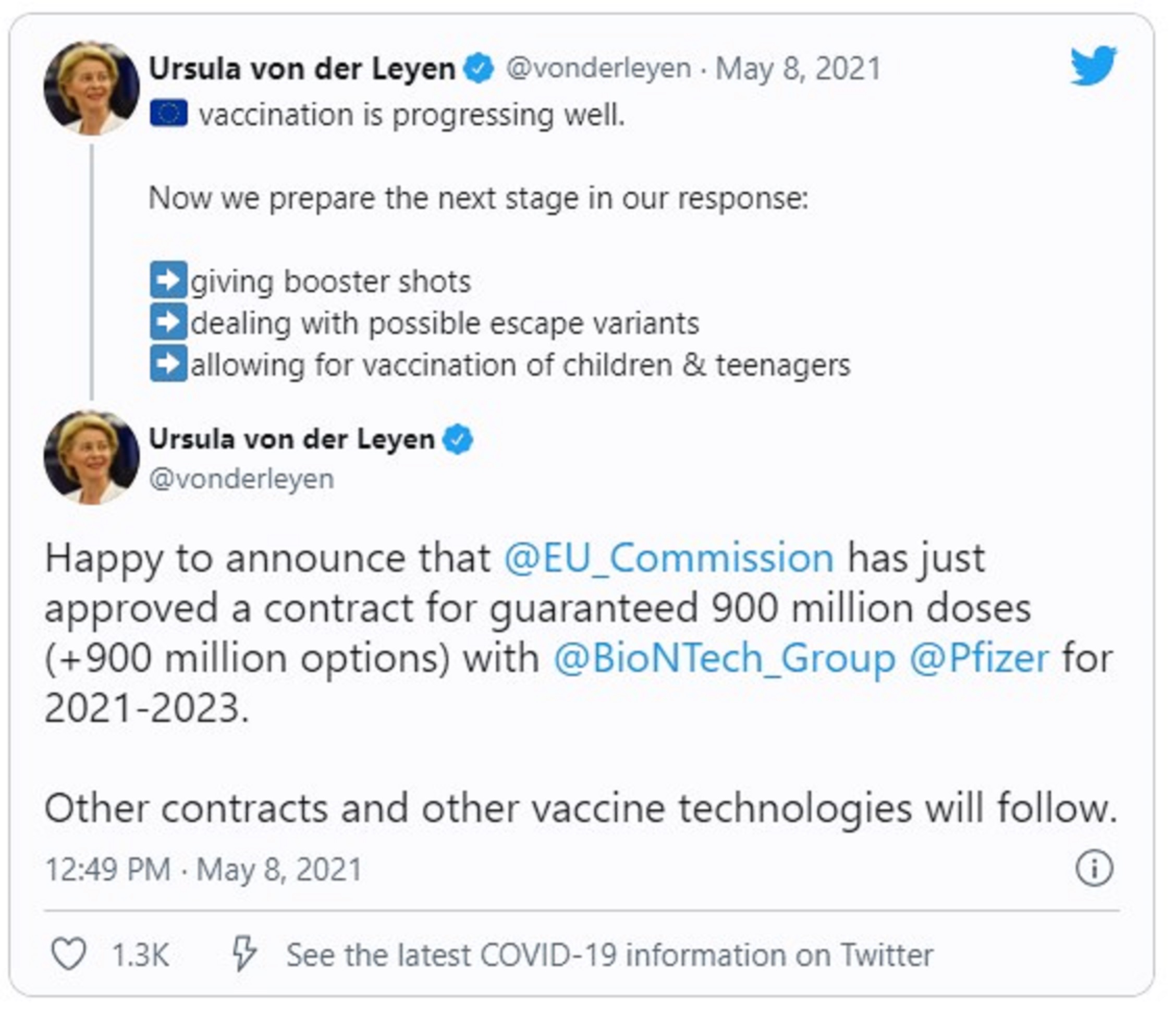 Avrupa Birliğinden dev aşı anlaşması! BioNTech Pfizerdan 1,8 milyar doz aşı alacak