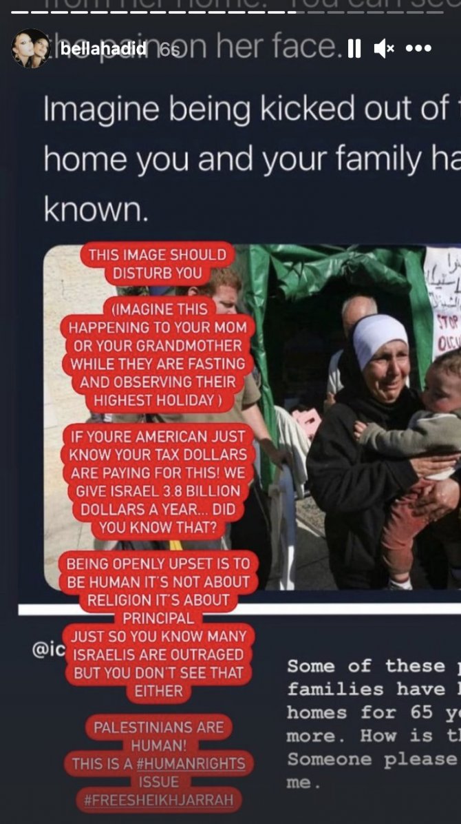 Bella Hadid'den İsrail'in zulmüne çok sert tepki: Saldırılarda ABD'nin payı var