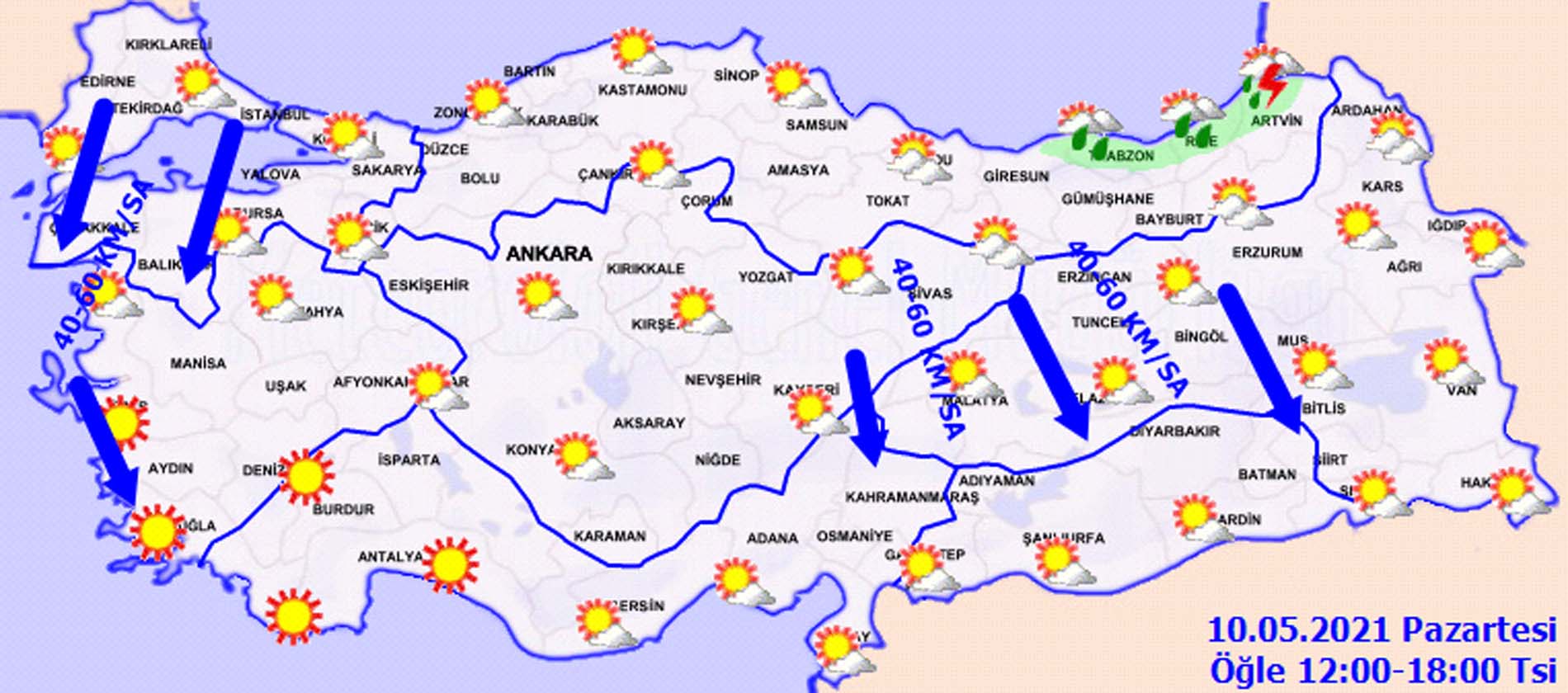 Bugün hava durumu nasıl olacak 10 Mayıs 2021 Pazartesi? Meteoroloji'den sağanak yağış ve kuvvetli rüzgar uyarısı