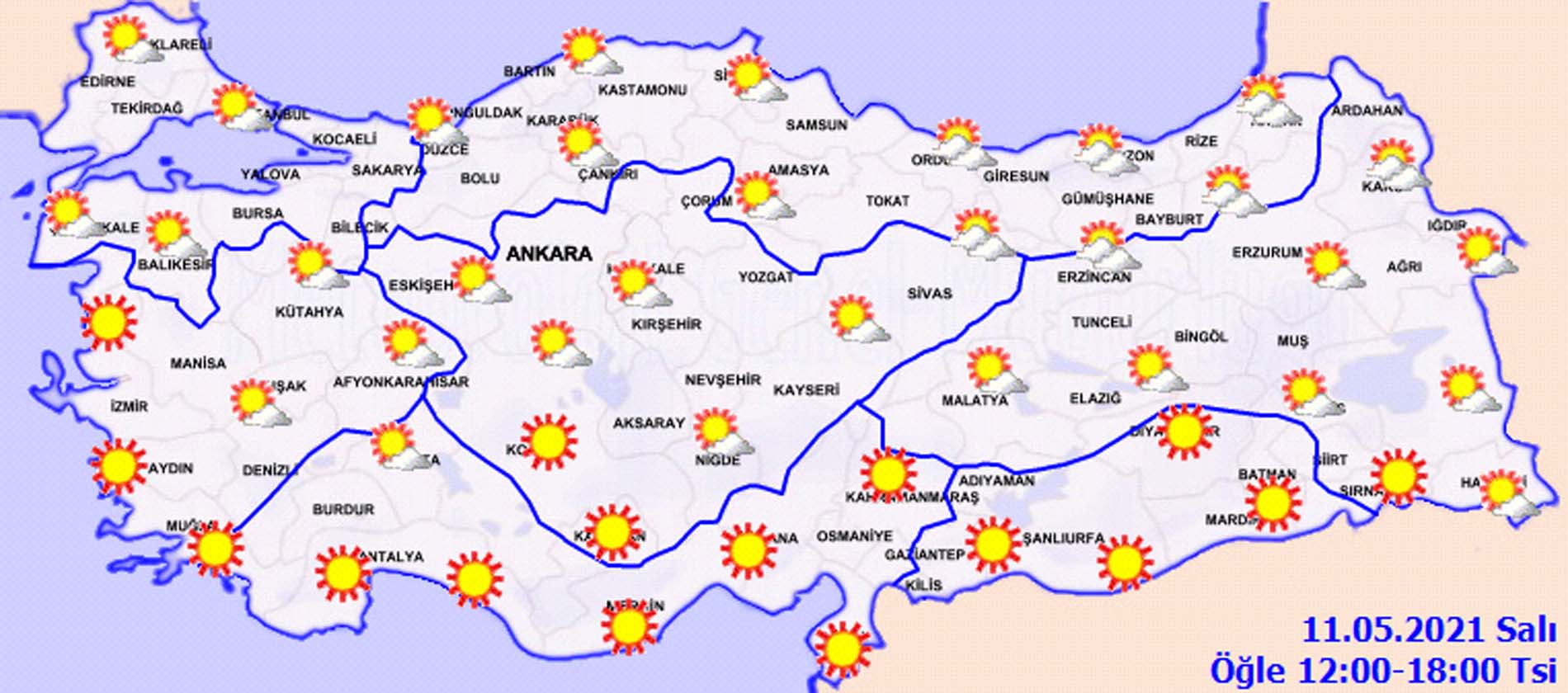 Meteorolojiden 11 Mayıs 2021 Salı hava durumu açıklaması: Açık ve bulutlu hava etkili olacak! İşte il il hava durumu