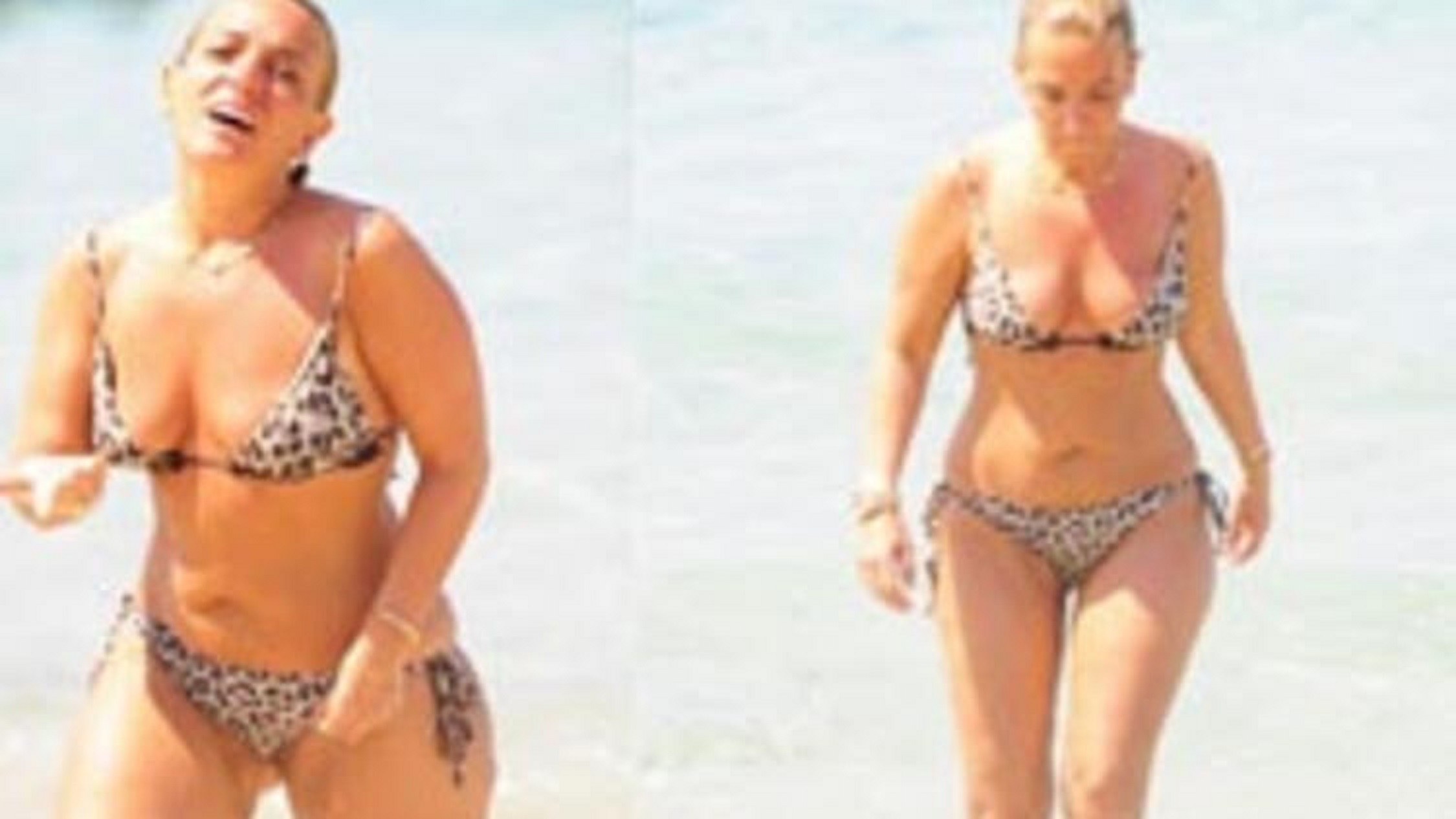 Bayan kahkahanın panik anları! Bikinili görüntülenen Saba Tümer, aldığı kilolarla dikkat çekti