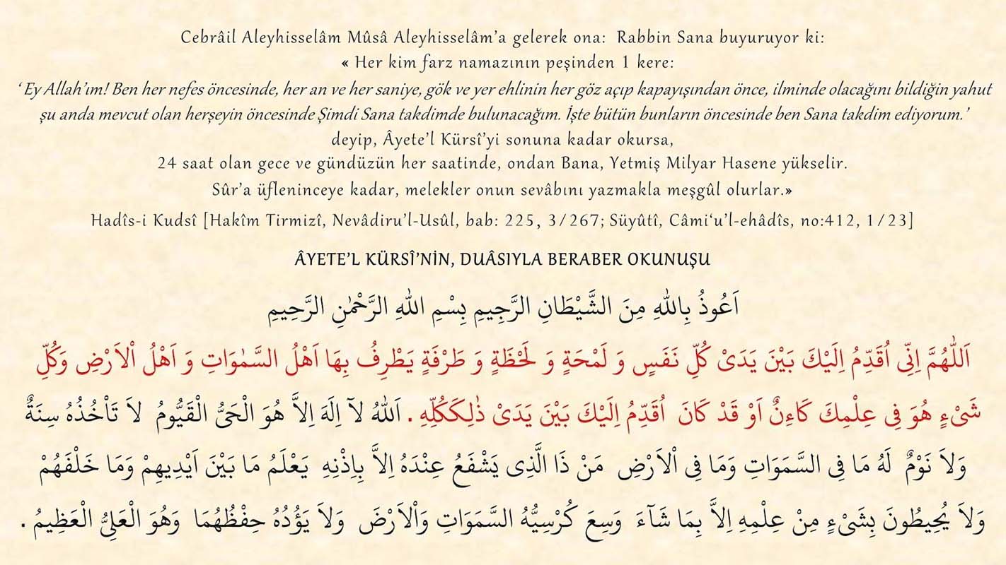 Ayetel Kürsi duası okunuşu ve Türkçe anlamı Diyanet 2021