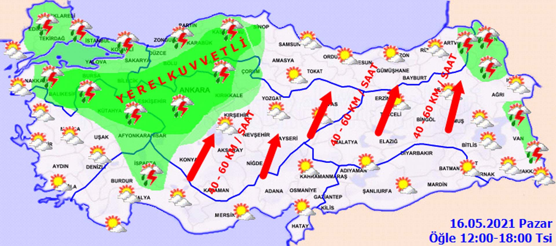 Hava bugün nasıl olacak? Meteoroloji'den üç bölge için sağanak yağış uyarısı! 16 Mayıs 2021 Pazar il il hava durumu
