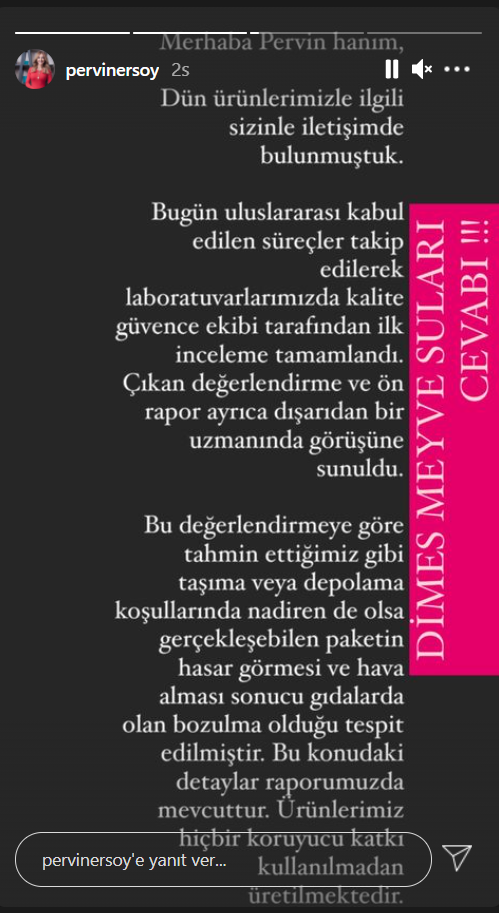 Bakan Ersoy un eşi Pervin Ersoy paylaştı Dimes Meyve Suyu kutusunun içinden çıkan şey herkesi şok etti!!