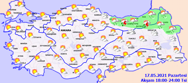 Haftanın ilk gününde fırtına ve sağanak yağış geliyor! Meteoroloji Genel Müdürlüğü il il uyardı: İşte 17 Mayıs 2021 hava durumu!