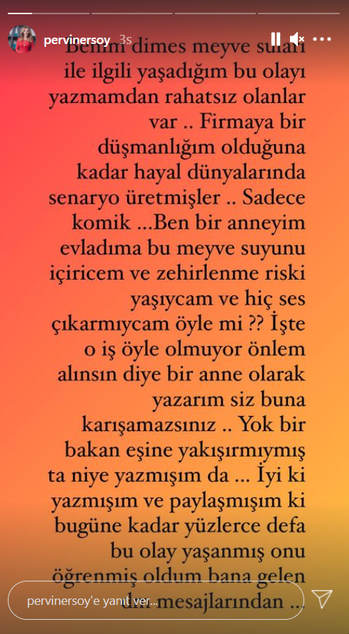 Bakan Ersoy un eşi Pervin Ersoy paylaştı Dimes Meyve Suyu kutusunun içinden çıkan şey herkesi şok etti!!