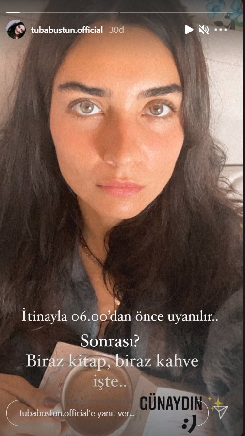 Makyajsız halini paylaştı İşte Tuba Büyüküstün ün günlük rutini
