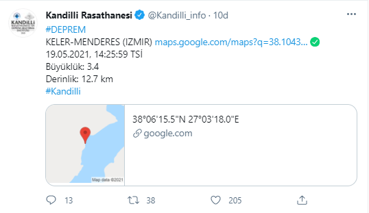 İzmir Menderes te deprem mi oldu son dakika Ege Denizi Kuşadası Körfezi
