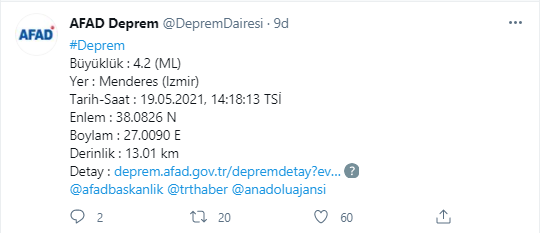 İzmir Menderes te deprem mi oldu son dakika Ege Denizi Kuşadası Körfezi