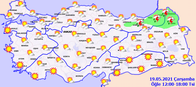 Meteoroloji açıkladı: Hava sıcaklığı mevsim normallerinin üzerine çıkıyor! İşte 19 Mayıs Perşembe hava durumu
