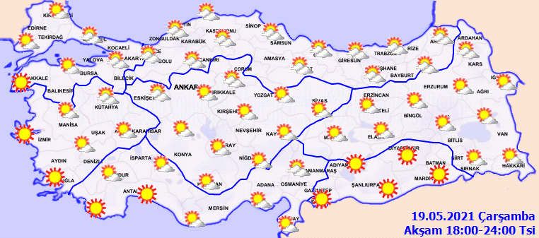 Meteoroloji açıkladı: Hava sıcaklığı mevsim normallerinin üzerine çıkıyor! İşte 19 Mayıs Perşembe hava durumu
