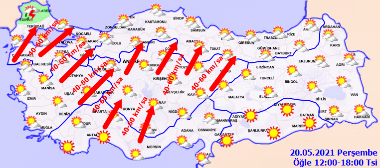 İstanbul'da fırtına alarmı: Saatte 60 km'ye ulaşacak! İşte 20 Mayıs Perşembe il il, haritalı hava durumu!