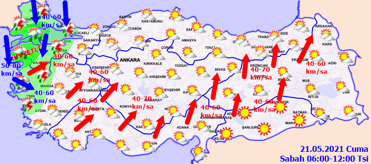 Meteoroloji uyardı: Çok şiddetli geliyor! Kuvvetli yağış ve fırtına uyarısı! Saatte 80 km'ye ulaşacak!