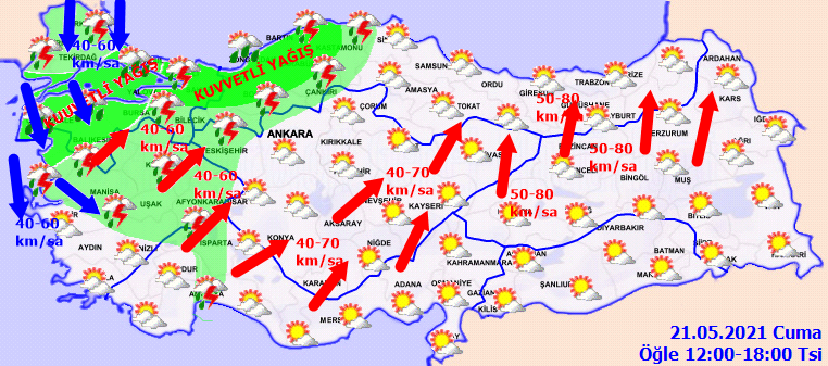 Meteoroloji uyardı: Çok şiddetli geliyor! Kuvvetli yağış ve fırtına uyarısı! Saatte 80 km'ye ulaşacak!