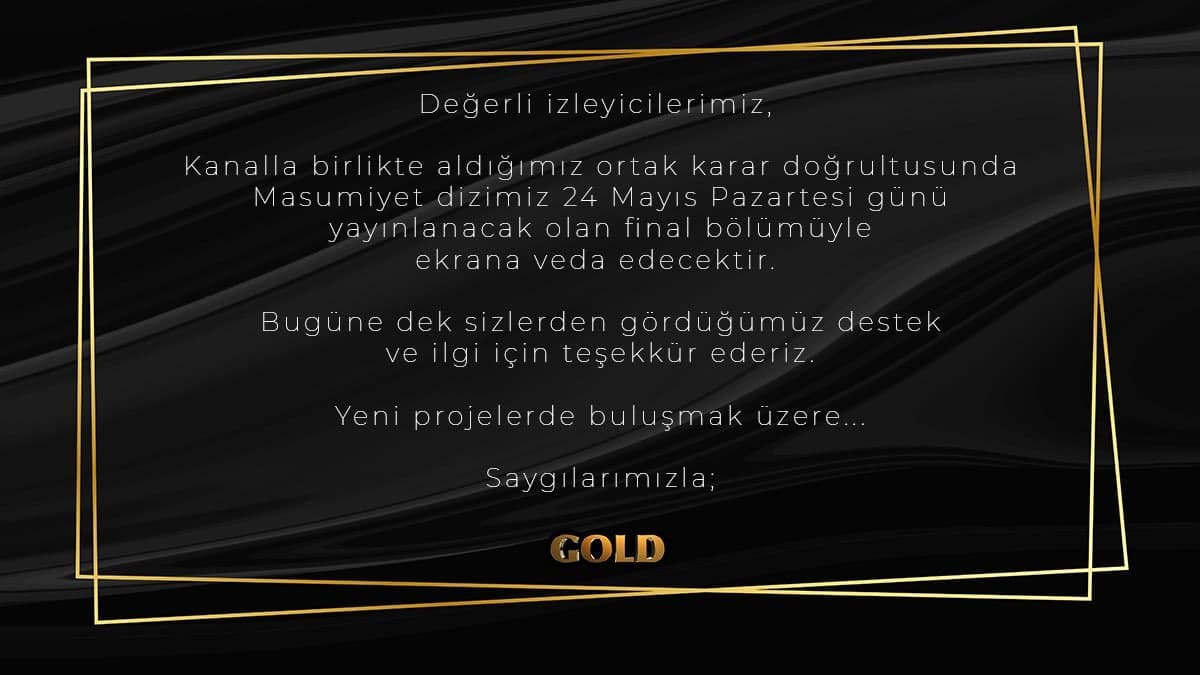 Masumiyet dizisi neden final yaptı, neden bitti? Masumiyet dizisi ne zaman final yapacak?