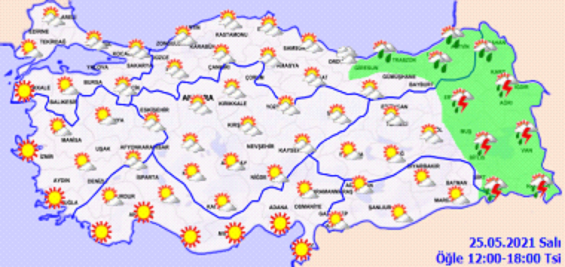 Meteoroloji açıkladı: O iller için sağanak yağış uyarısı! İşte 25 Mayıs Salı il il, haritalı hava durumu