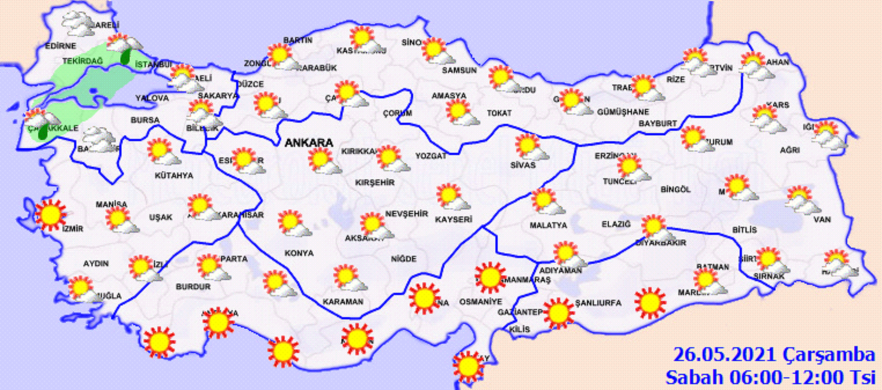 Meteoroloji açıkladı: O iller için gök gürültülü yağış uyarısı! İşte 26 Mayıs Çarşamba il il, haritalı hava durumu