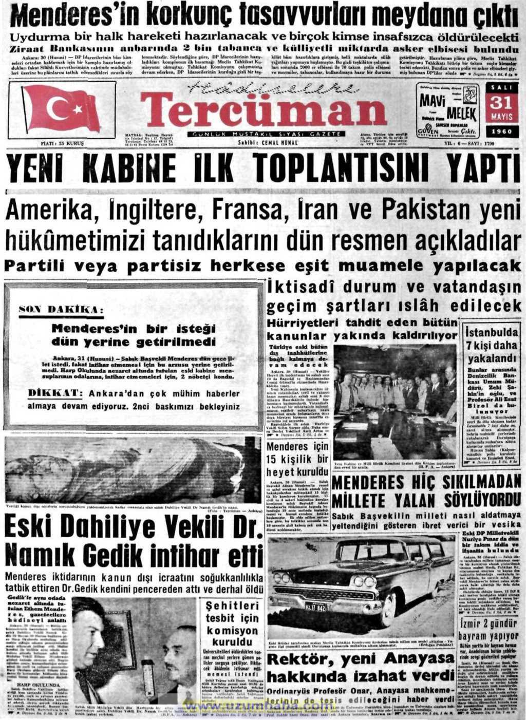 27 Mayıs darbesi nedir? Nedenleri nelerdir? Kim yaptı? | Tüm detaylarıyla 27 Mayıs 1960 askeri muhtırası 