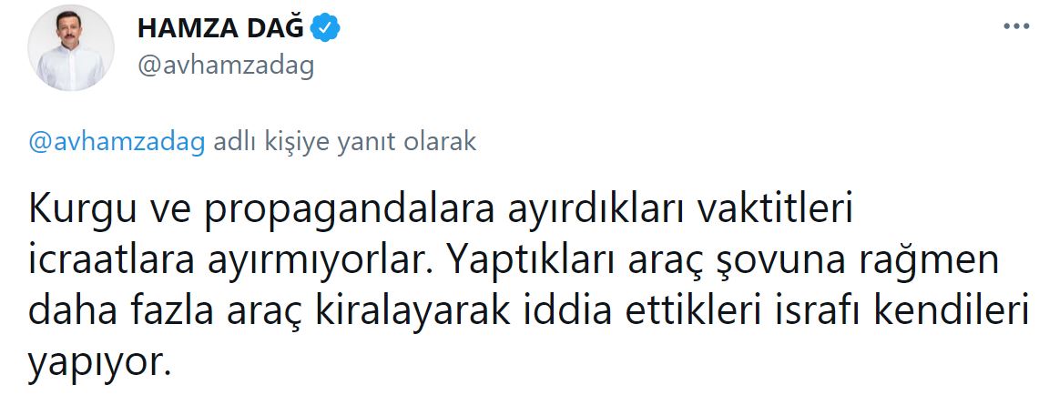 AK Parti Tanıtım ve Medya Başkanı Dağ'dan CHP'ye tepki!
