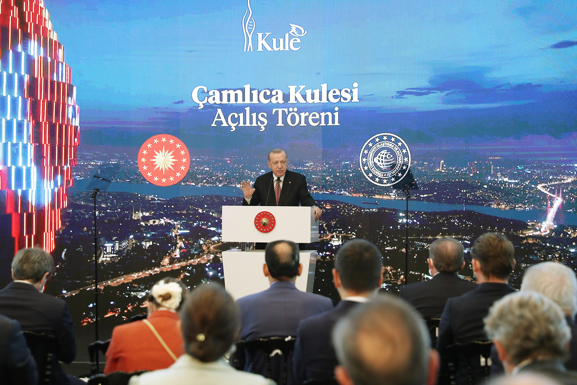 Cumhurbaşkanı Erdoğan, Çamlıca Kulesi Açılış Töreni'nde konuştu, Kanal İstanbul için tarih verdi