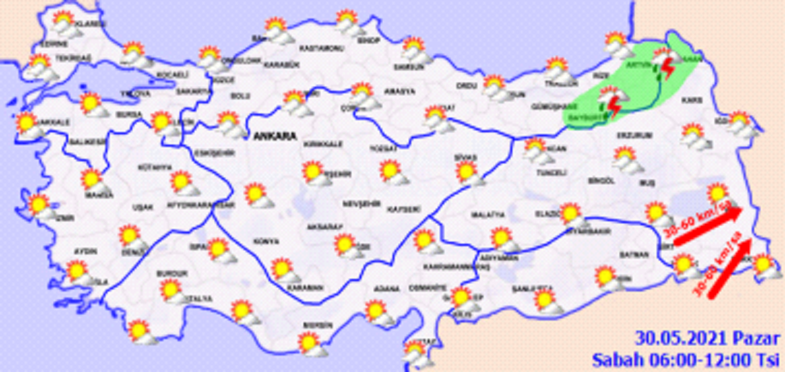Meteoroloji açıkladı: O iller için kuvvetli yağış uyarısı! İşte 30 Mayıs Pazar il il, haritalı hava durumu