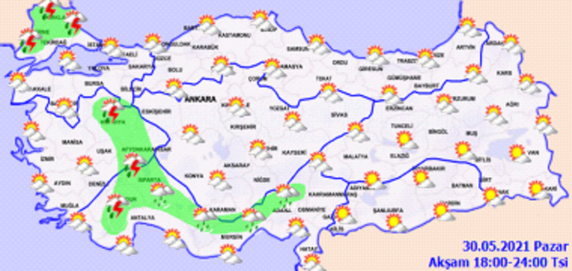 Meteoroloji açıkladı: O iller için kuvvetli yağış uyarısı! İşte 30 Mayıs Pazar il il, haritalı hava durumu