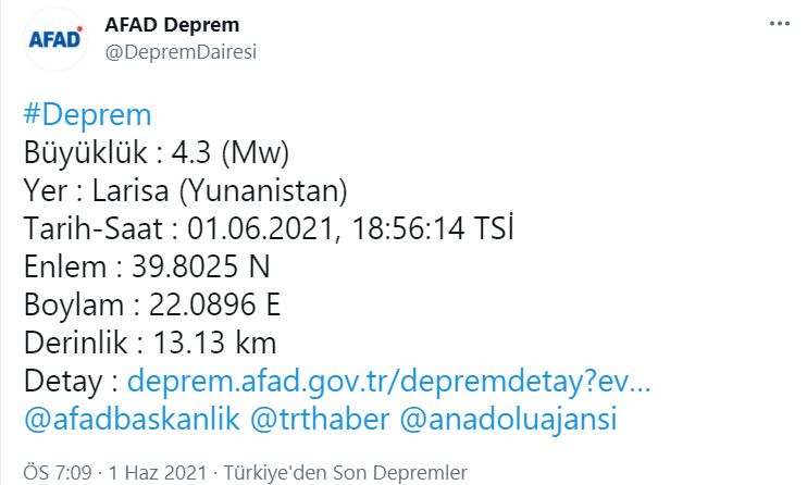 Son dakika | Yunanistan'da 4.3 büyüklüğünde deprem!