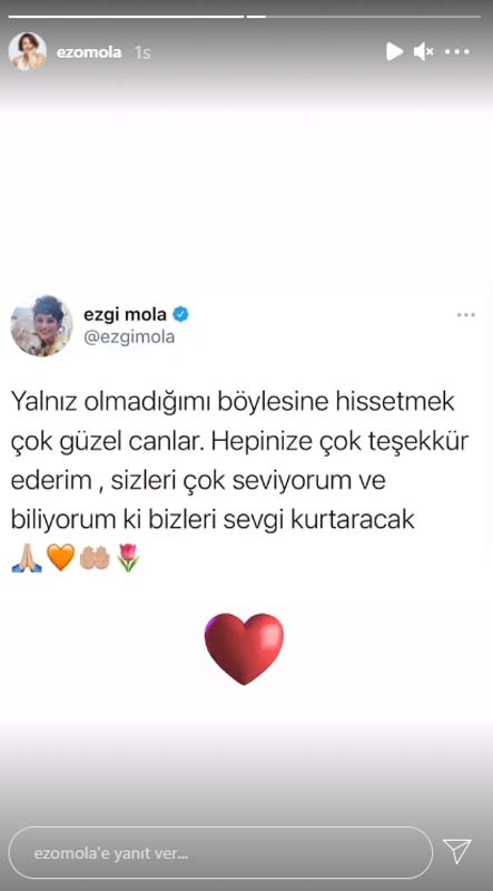 Hapsi istenen Ezgi Mola gelen desteklere teşekkür etti: Bizleri sevgi kurtaracak