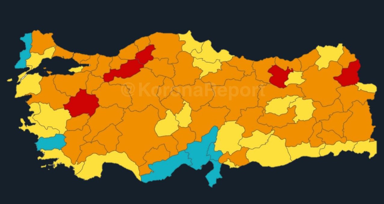 Bakan koca haritayı paylaştı: İllere göre haftalık vaka sayıları (100 bin kişide) belli oldu!