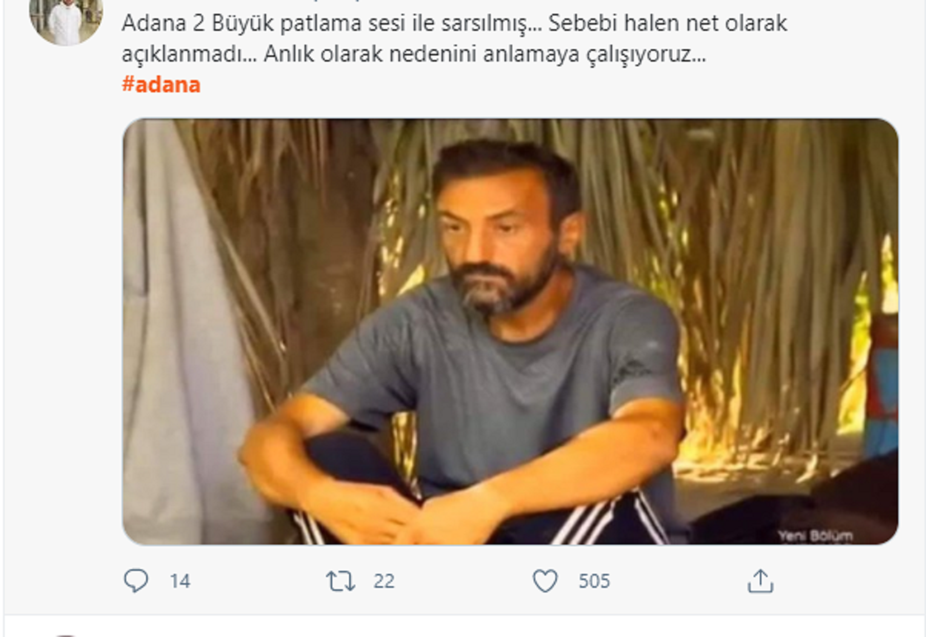 Adanadaki korkutan patlama sesi twitterda mizah konusu oldu