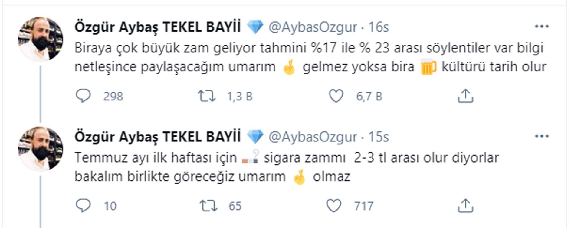 Tekel Bayiler Platformu Başkanı Aybaş kötü haberi verdi: Bira fiyatlarına zam geliyor