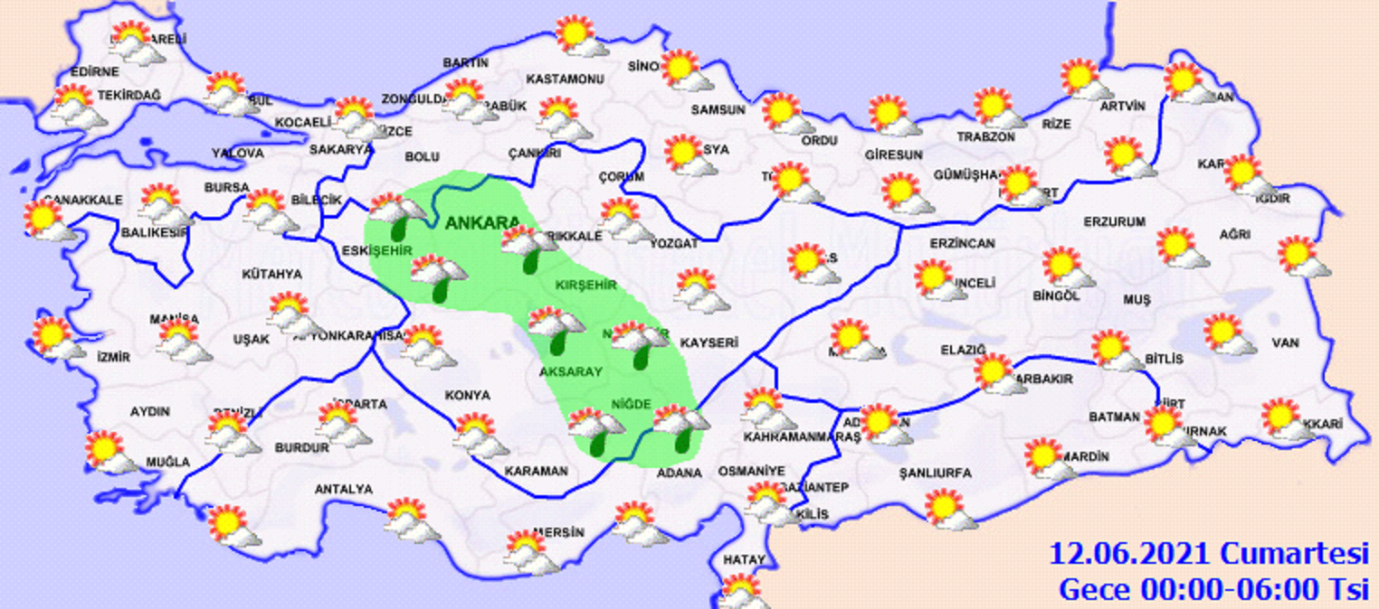 Meteoroloji açıkladı: O iller için gök gürültülü sağanak yağış uyarısı! İşte 11 Haziran 2021 Cuma il il, haritalı hava durumu