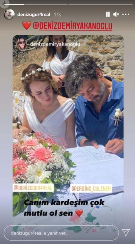 Dizi aşkı nikah masasında sonlandı! Deniz Uğur rol arkadaşı Erdinç Gülener ile evlendi!