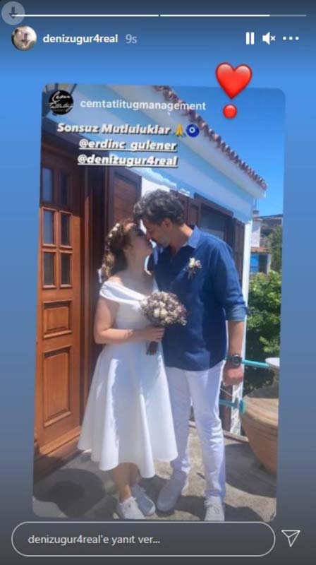 Dizi aşkı nikah masasında sonlandı! Deniz Uğur rol arkadaşı Erdinç Gülener ile evlendi!