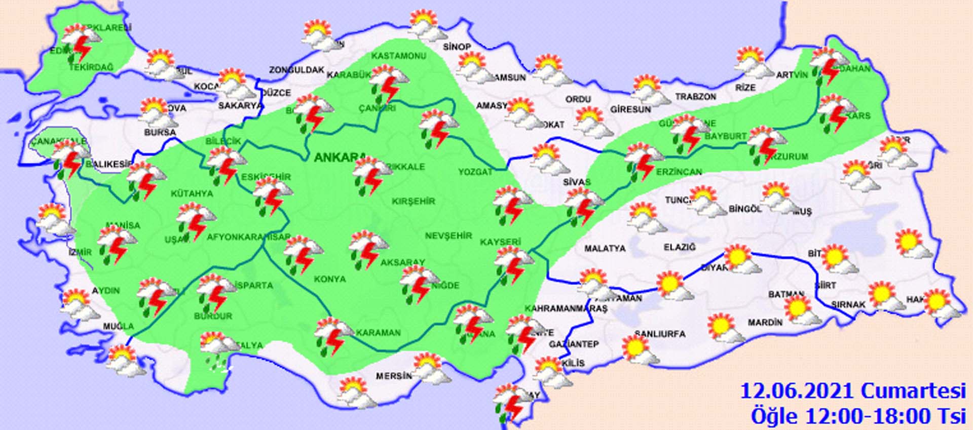 Son dakika | Meteoroloji'den o bölgeler için gök gürültülü sağanak yağış uyarısı (12 Haziran 2021 Cumartesi) 