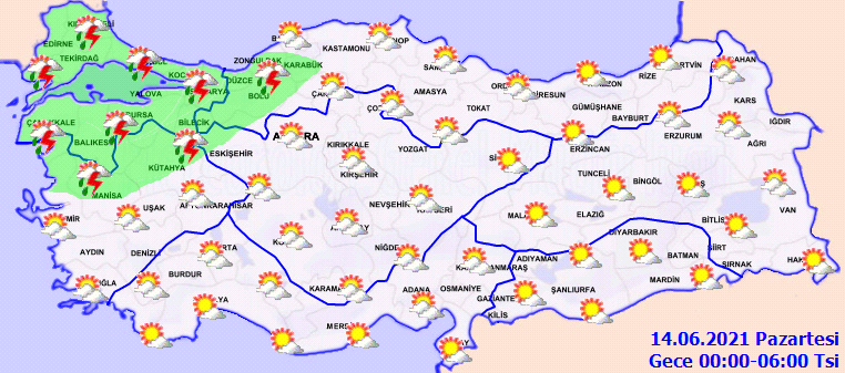 Meteoroloji'den o illere gök gürültülü sağanak yağış uyarısı! İstanbul'da da etkili olacak... İşte 13 Haziran Pazar hava durumu...
