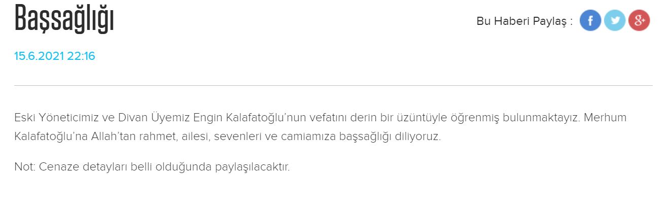 Acı haberi duyurdu! Trabzonspor'dan başsağlığı mesajı!