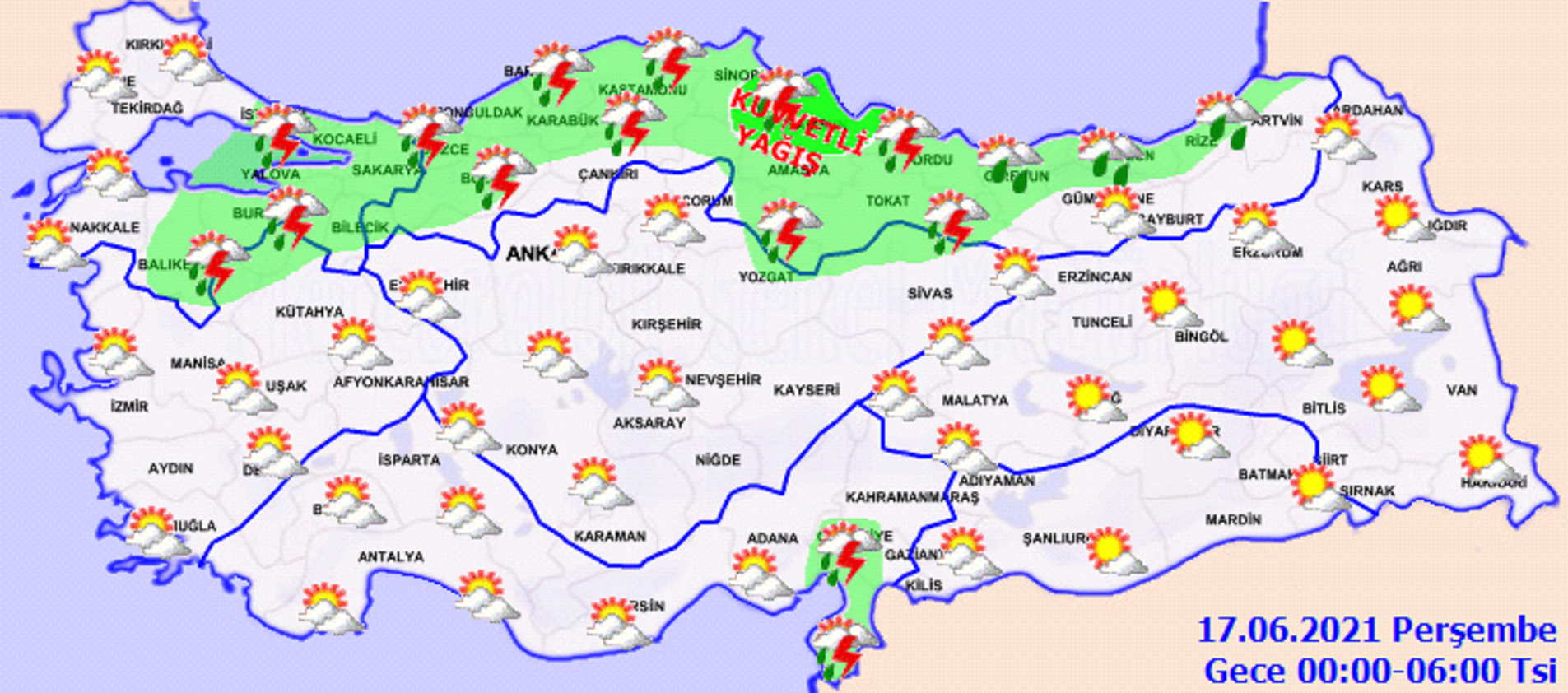 Meteoroloji uyardı! Yaz geldi ama şiddetli yağışlar yurdu terk etmiyor! İşte 16 Haziran 2021 Çarşamba il il, haritalı hava durumu