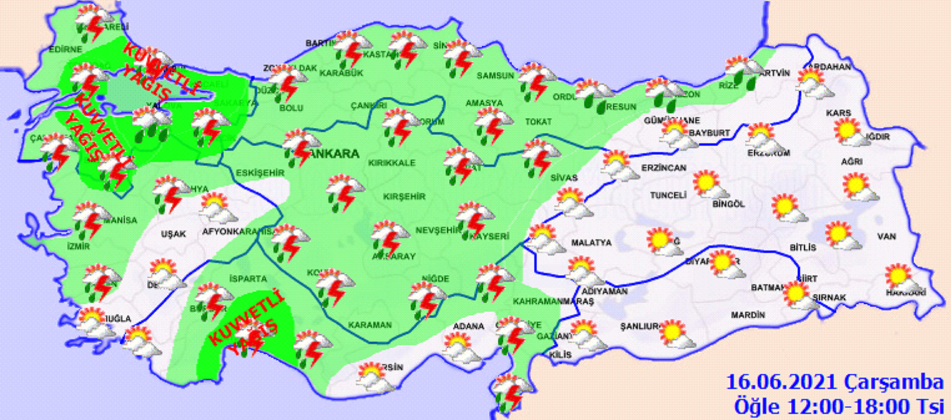 Meteoroloji uyardı! Yaz geldi ama şiddetli yağışlar yurdu terk etmiyor! İşte 16 Haziran 2021 Çarşamba il il, haritalı hava durumu
