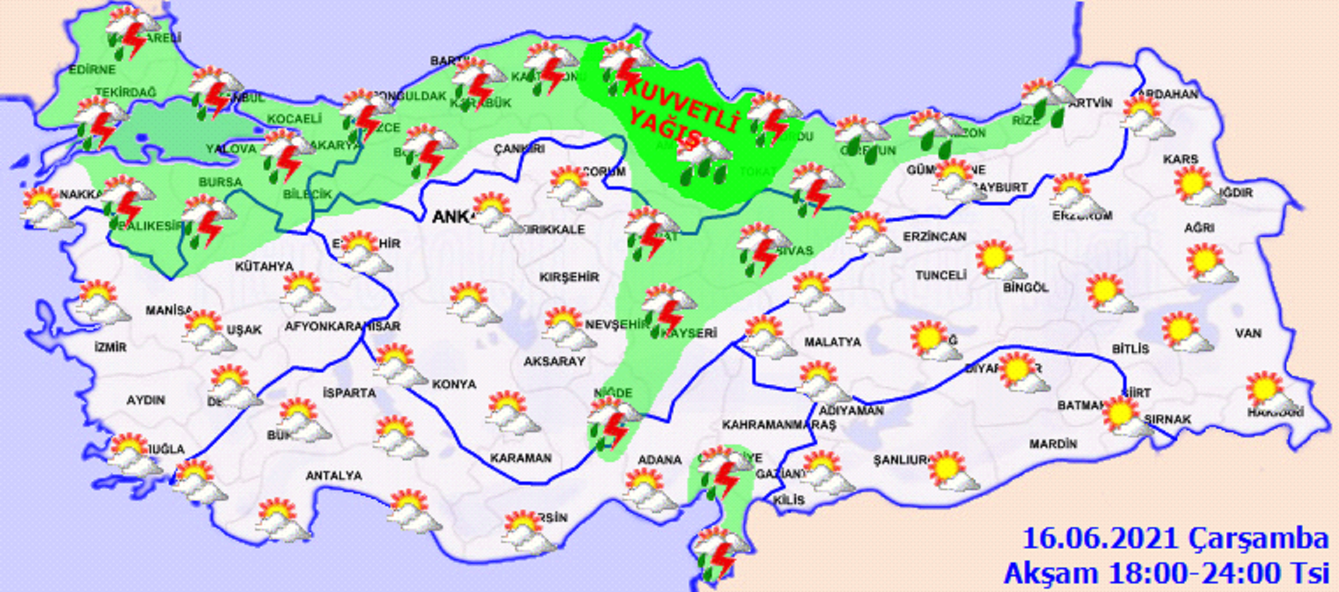 Meteoroloji uyardı! Yaz geldi ama şiddetli yağışlar yurdu terk etmiyor! İşte 16 Haziran 2021 Çarşamba il il, haritalı hava durumu